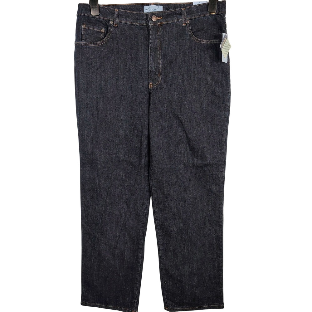 NWT Kim Rogers Womens SZ 16 Easy Fit Jeans Dark Rinse Stretch Denim Classic